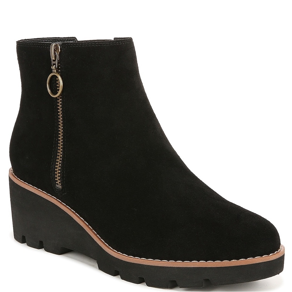 VIONIC HAZAL BLACK SUEDE WEDGE BOOTIE WOMEN'S SIZE 9.5 NEW IN BOX